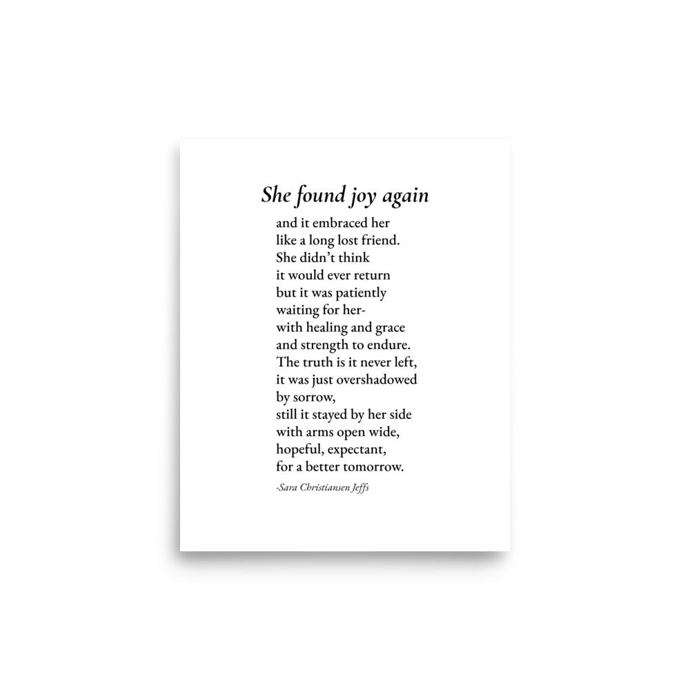 She Found Joy - Print (black and white)