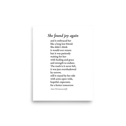 She Found Joy - Print (black and white)
