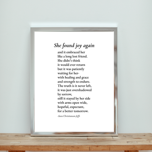 She Found Joy - Print (black and white)